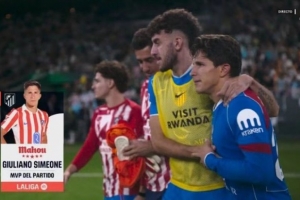 凌空抽射破門！小西蒙尼當(dāng)選馬競vs貝蒂斯全場最佳球員