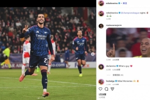 梅超鋒！客串中鋒雙響，梅里諾社媒曬照：歐冠之夜???????