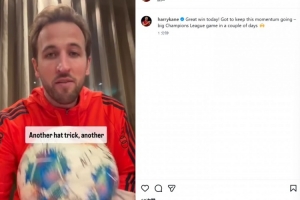 替補戴帽！凱恩社媒發(fā)視頻紀念：讓我們將當前勢頭延續(xù)到歐冠