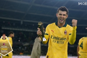 替補(bǔ)登場(chǎng)梅開(kāi)二度！官方：普利西奇當(dāng)選都靈2-3米蘭全場(chǎng)最佳球員